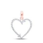 Romantic Rose Gold Diamond Arrow Heart Pendant - Alternate view 1 from Splendid Jewellery