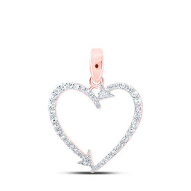 Romantic Rose Gold Diamond Arrow Heart Pendant - Alternate view 1 from Splendid Jewellery