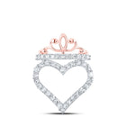 Enchanting Rose Gold Diamond Crown Heart Pendant - Alternate view 1 from Splendid Jewellery