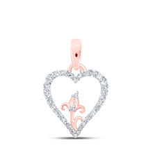 Load image into Gallery viewer, Enchanting Rose Gold Diamond Heart Pendant - A Symbol of Love and Romance - Alternate view 1 from Splendid Jewellery
