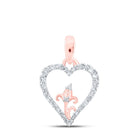 Enchanting Rose Gold Diamond Heart Pendant - A Symbol of Love and Romance - Alternate view 1 from Splendid Jewellery