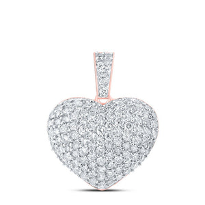 Diamond Heart & Love Symbol Pendant | 10kt Rose Gold Womens Round Diamond Heart Pendant 1 Cttw | Splendid Jewellery GND