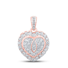 Load image into Gallery viewer, Rose Gold Diamond Heart &amp; Love Symbol Pendant | 1 Carat Round Cut Diamonds | Splendid Jewellery - Alternate view 1 from Splendid Jewellery