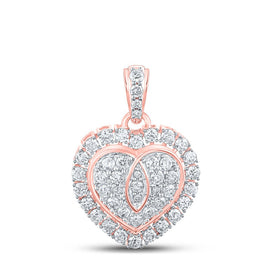 Rose Gold Diamond Heart & Love Symbol Pendant | 1 Carat Round Cut Diamonds | Splendid Jewellery - Alternate view 1 from Splendid Jewellery
