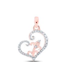 Load image into Gallery viewer, Romantic Rose Gold Diamond Heart &amp; Love Symbol Pendant - Alternate view 1 from Splendid Jewellery