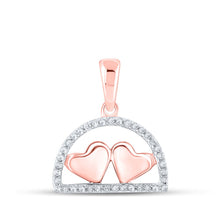Load image into Gallery viewer, Radiant Love Diamond Pendant in 10kt Rose Gold - Captivating Symbol of Love and Romance - Alternate view 1 from Splendid Jewellery