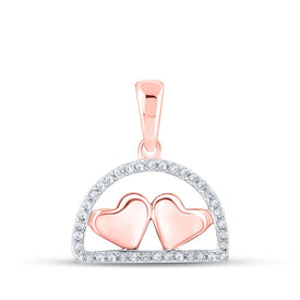 Radiant Love Diamond Pendant in 10kt Rose Gold - Captivating Symbol of Love and Romance - Alternate view 1 from Splendid Jewellery