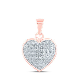Romantic Rose Gold Diamond Heart Pendant - Symbol of Love and Affection - Alternate view 1 from Splendid Jewellery
