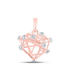 Enchanting Rose Gold Diamond Heart Pendant: A Dazzling Symbol of Love - Alternate view 1 from Splendid Jewellery