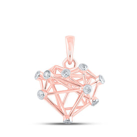 Enchanting Rose Gold Diamond Heart Pendant: A Dazzling Symbol of Love - Alternate view 1 from Splendid Jewellery