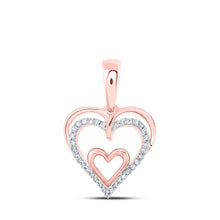 Load image into Gallery viewer, Romantic Rose Gold Diamond Heart Pendant: A Symbol of Love and Passion - Alternate view 1 from Splendid Jewellery