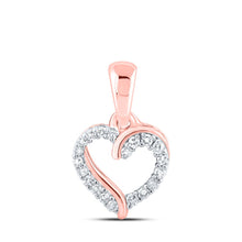 Load image into Gallery viewer, Romantic Rose Gold Diamond Heart Pendant - A Symbol of Love and Elegance - Alternate view 1 from Splendid Jewellery