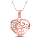 Romantic Rose Gold Diamond Heart Pendant - Symbol of Eternal Love and Elegance - Alternate view 1 from Splendid Jewellery
