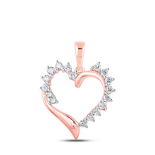 Load image into Gallery viewer, Romantic Rose Gold Diamond Heart Pendant: A Symbol of Love and Elegance - Alternate view 1 from Splendid Jewellery
