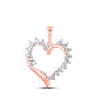 Romantic Rose Gold Diamond Heart Pendant: A Symbol of Love and Elegance - Alternate view 1 from Splendid Jewellery