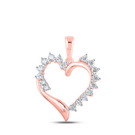 Romantic Rose Gold Diamond Heart Pendant: A Symbol of Love and Elegance - Alternate view 1 from Splendid Jewellery