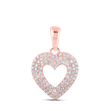 Load image into Gallery viewer, Radiant Love: 10kt Rose Gold Diamond Heart Pendant - Alternate view 1 from Splendid Jewellery