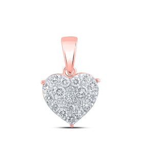 Enchanting Rose Gold Diamond Heart Pendant - A Symbol of Love and Romance - Alternate view 1 from Splendid Jewellery