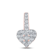 Load image into Gallery viewer, Captivating Love and Diamond Heart Pendant | 10kt Rose Gold Womens Round Diamond Heart Pendant 1/3 Cttw - Alternate view 1 from Splendid Jewellery