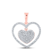 Load image into Gallery viewer, Captivating Rose Gold Diamond Heart Pendant - A Symbol of Love and Elegance - Alternate view 1 from Splendid Jewellery