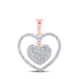 Captivating Rose Gold Diamond Heart Pendant - A Symbol of Love and Elegance - Alternate view 1 from Splendid Jewellery