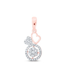 Load image into Gallery viewer, Romantic Rose Gold Diamond Heart &amp; Love Symbol Pendant - Alternate view 1 from Splendid Jewellery