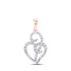 Captivating Rose Gold Diamond Heart & Love Symbol Pendant - Alternate view 1 from Splendid Jewellery