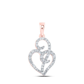 Captivating Rose Gold Diamond Heart & Love Symbol Pendant - Alternate view 1 from Splendid Jewellery