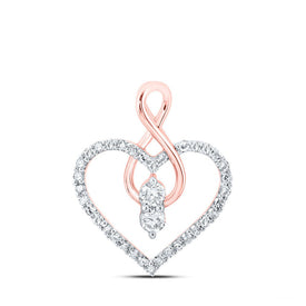 Romantic Rose Gold Diamond Heart Pendant: A Symbol of Eternal Love - Alternate view 1 from Splendid Jewellery
