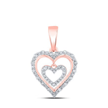 Load image into Gallery viewer, Romantic Rose Gold Diamond Heart &amp; Love Symbol Pendant - Alternate view 1 from Splendid Jewellery