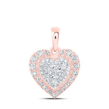 Load image into Gallery viewer, Romantic Rose Gold Diamond Heart Pendant - Alternate view 1 from Splendid Jewellery