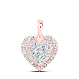 Romantic Rose Gold Diamond Heart Pendant - Alternate view 1 from Splendid Jewellery
