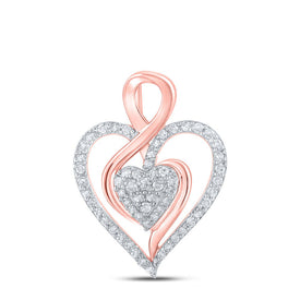Radiant Love Affair: 10kt Rose Gold Diamond Heart & Love Symbol Pendant - Alternate view 1 from Splendid Jewellery
