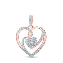 Load image into Gallery viewer, Radiant Rose Gold Diamond Heart Pendant: A Symbol of Eternal Love - Alternate view 1 from Splendid Jewellery