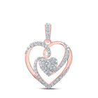Radiant Rose Gold Diamond Heart Pendant: A Symbol of Eternal Love - Alternate view 1 from Splendid Jewellery