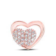 Load image into Gallery viewer, Radiant Love: 10kt Rose Gold Diamond Heart Pendant - Alternate view 1 from Splendid Jewellery