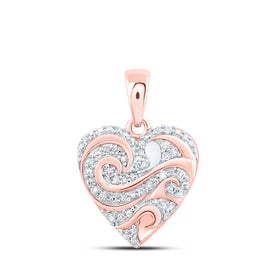 Romantic Rose Gold Diamond Heart Pendant - A Symbol of Eternal Love - Alternate view 1 from Splendid Jewellery