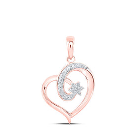 Romantic Rose Gold Diamond Heart Pendant - A Symbol of Love and Elegance - Alternate view 1 from Splendid Jewellery