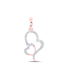 Load image into Gallery viewer, Romantic Radiance: 10kt Rose Gold Diamond Heart &amp; Love Symbol Pendant - Alternate view 1 from Splendid Jewellery