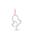 Romantic Radiance: 10kt Rose Gold Diamond Heart & Love Symbol Pendant - Alternate view 1 from Splendid Jewellery