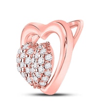 Load image into Gallery viewer, Radiant Love: 10kt Rose Gold Diamond Heart Pendant - Alternate view 2 from Splendid Jewellery