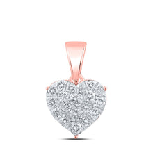 Load image into Gallery viewer, Radiant Love: 10kt Rose Gold Diamond Heart Pendant - Alternate view 1 from Splendid Jewellery