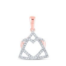 Load image into Gallery viewer, Rose Gold Diamond Heart &amp; Love Symbol Pendant | 1/8 Cttw | Splendid Jewellery - Alternate view 1 from Splendid Jewellery