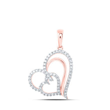 Load image into Gallery viewer, Romantic Rose Gold Diamond Heart &amp; Love Pendant - Alternate view 1 from Splendid Jewellery