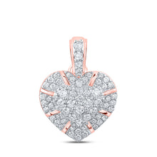 Load image into Gallery viewer, Radiant Love: 10kt Rose Gold Diamond Heart Pendant - Alternate view 1 from Splendid Jewellery
