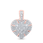 Radiant Love: 10kt Rose Gold Diamond Heart Pendant - Alternate view 1 from Splendid Jewellery