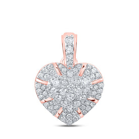 Radiant Love: 10kt Rose Gold Diamond Heart Pendant - Alternate view 1 from Splendid Jewellery