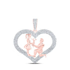Romantic Rose Gold Diamond Heart Pendant: A Symbol of Everlasting Love - Alternate view 1 from Splendid Jewellery