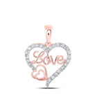 Romantic Rose Gold Diamond Heart Pendant - A Symbol of Love and Elegance - Alternate view 1 from Splendid Jewellery