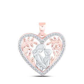 10kt Rose Gold Diamond Heart & Love Symbol Pendant - Alternate view 1 from Splendid Jewellery